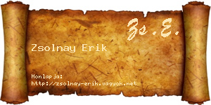 Zsolnay Erik névjegykártya